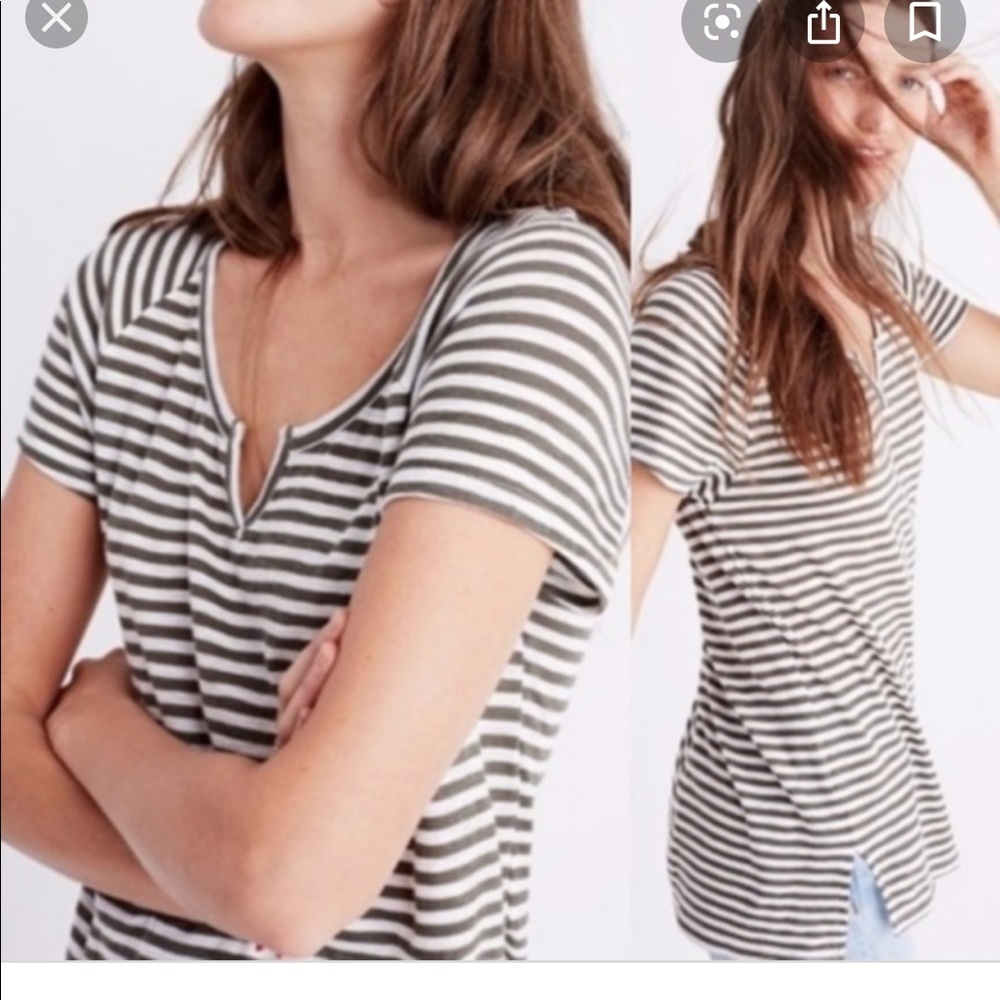 Madewell choral split neck tee
